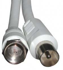 Cabo Coaxial Branco 2.5M